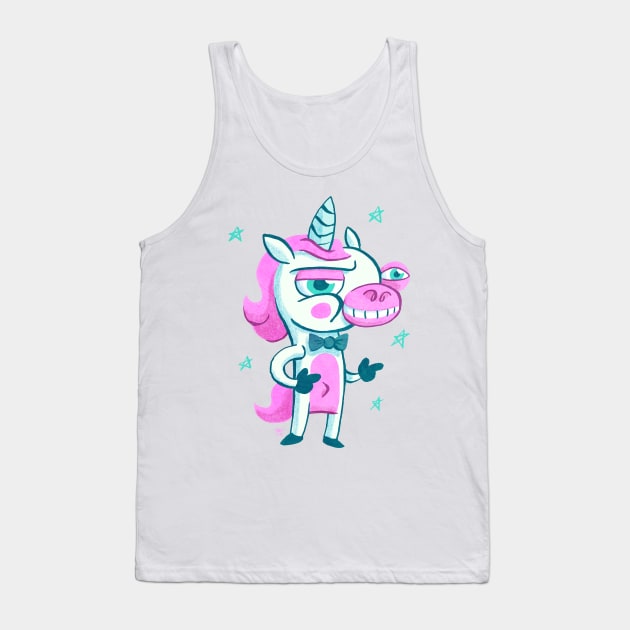 Smug Unicorn Tank Top by washburnillustration